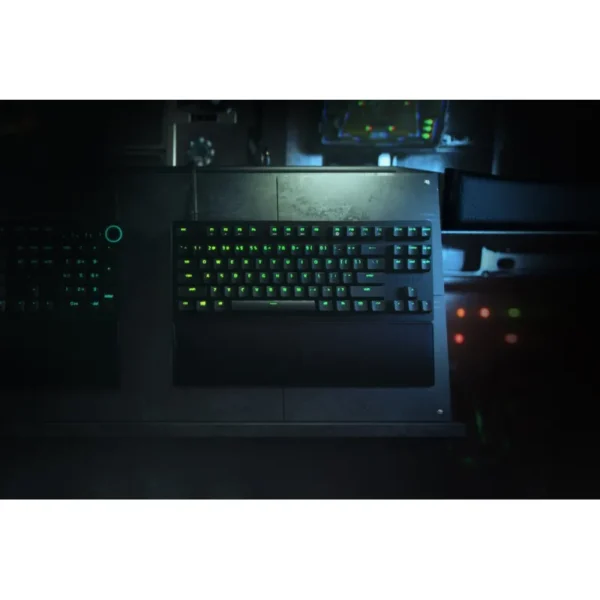 RAZER Huntsman V2 Tenkeyless - 線性光學按鍵軸 - US - 黑色 無數字鍵光學遊戲鍵盤（紫軸）