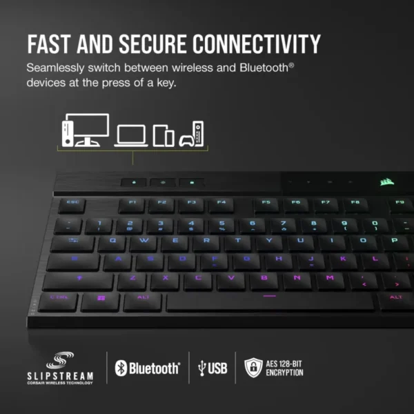 CORSAIR K100 AIR Wireless Ultra-Thin Mechanical Gaming Keyboard (CHERRY MX ULTRA LOW)